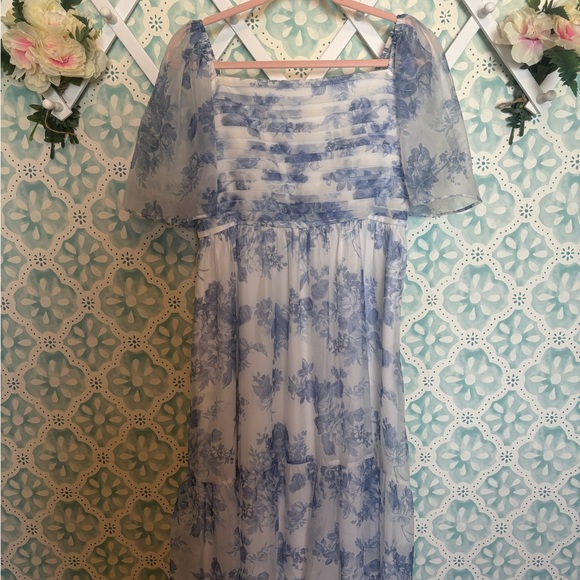 Abercrombie & Fitch Blue and White Floral Dress - Picture 1 of 3